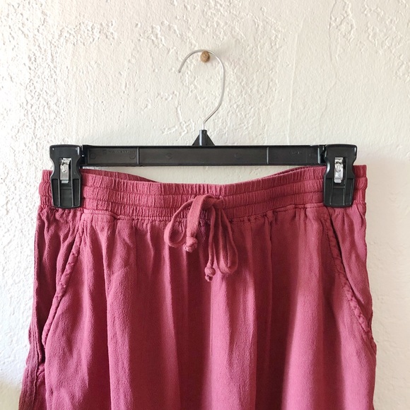 Silk Cranberry Drawstring Skirt - Picture 2 of 4